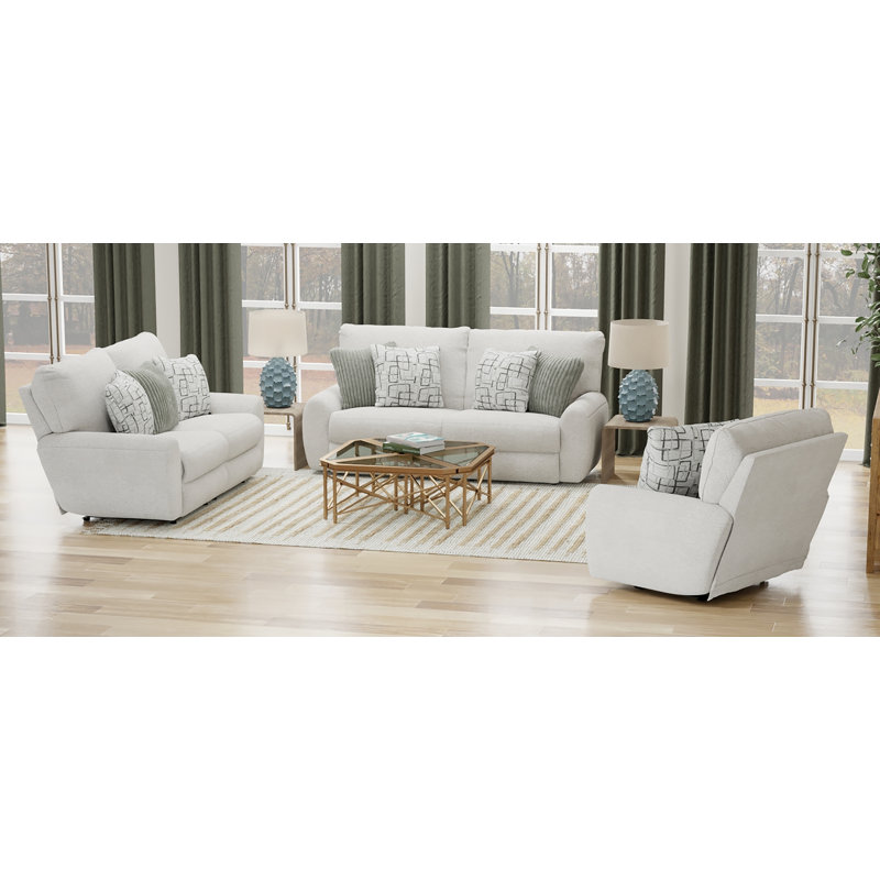 Causeuse inclinable électrique Beyla, Chenille crème