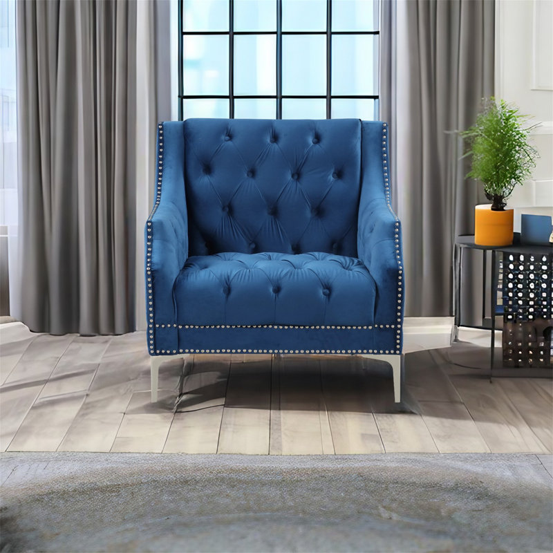 Hannetraud 33,5 de large, 100 % polyester bleu