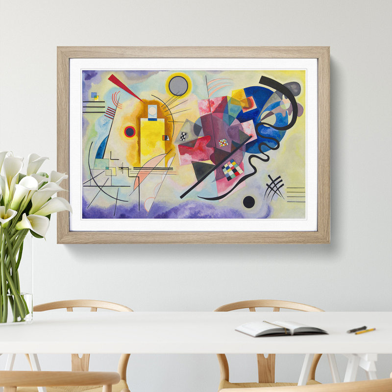 Yellow-Red-Blue by Wassily Kandinsky - Picture Frame Painting, 36cm H x 48cm W x 2cm D, Oak Framed