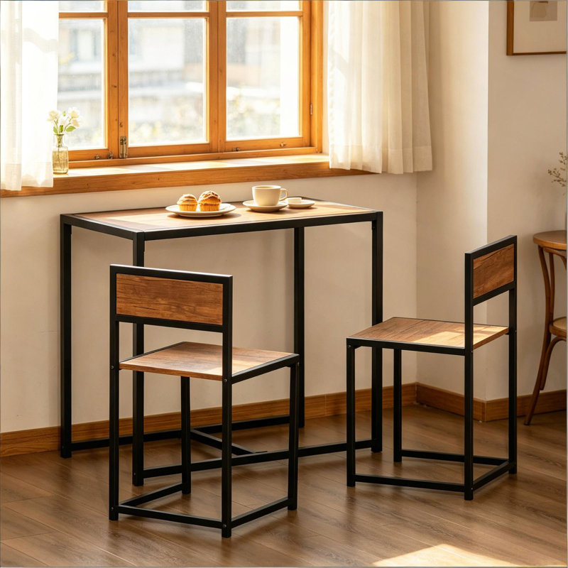 Ensemble de table et chaises de cuisine moderne, ensembles de salle à manger confortables, ensemble de table à manger élégant 3 pièces (seulement 1 table, 2 tabourets)