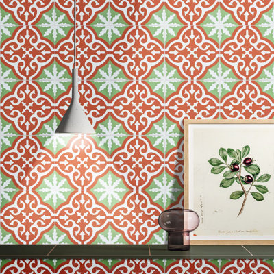 Argana 8" x 8" Cement Patterned Wall & Floor Tile