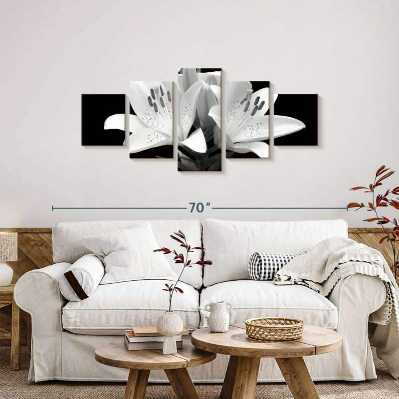 Gris floral, H 24 po x l 55 po