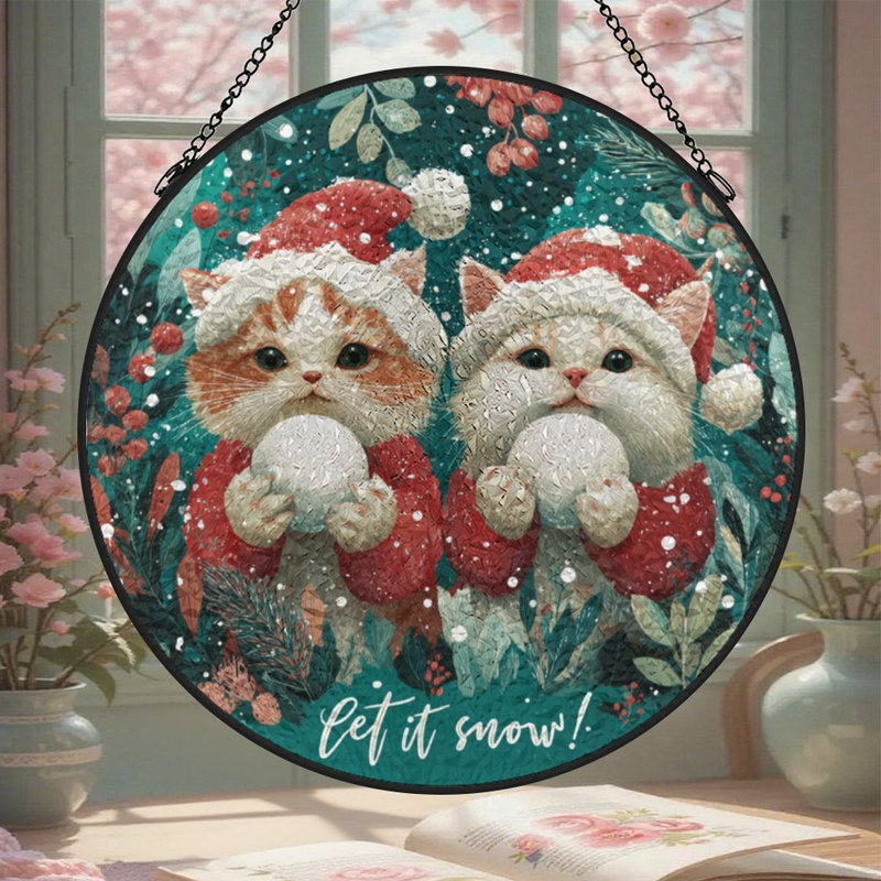 Let It Snow Kittens Snowballs, 7,8 x 7,8 po (20 x 20 cm)