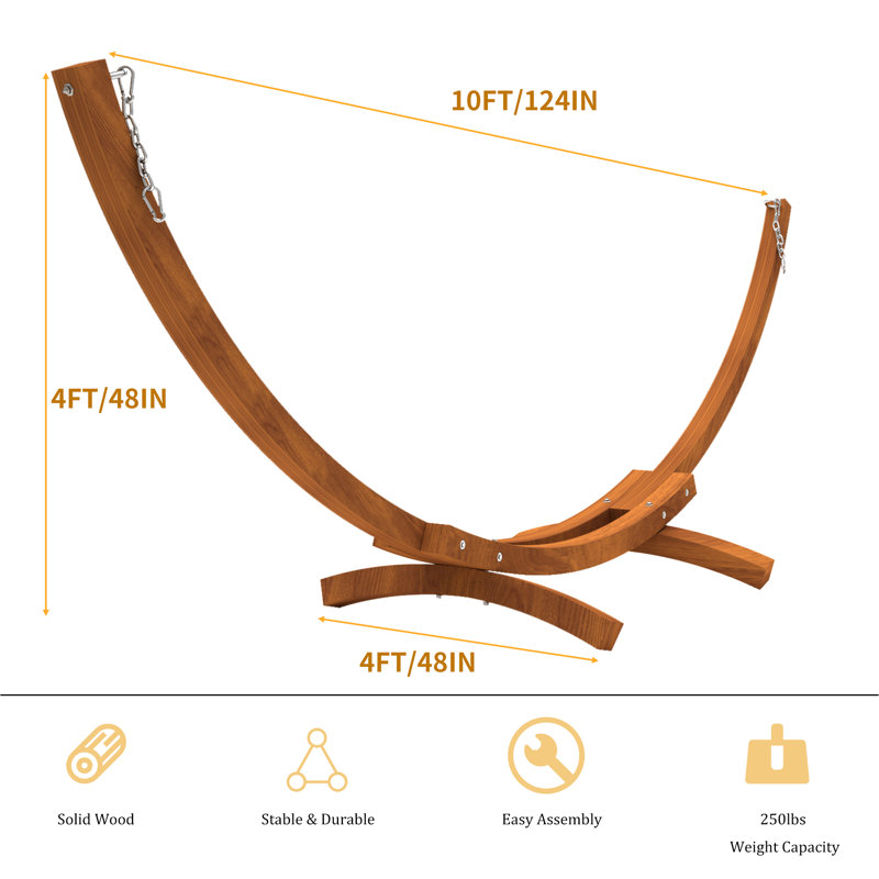 Support de hamac standard Sadina, H 48 po x l 124 po x P 48 po, Brun