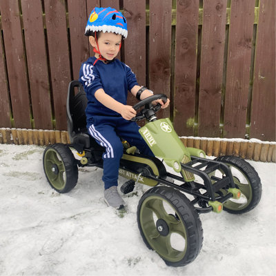 Go Kart For , Pedal, Go Kart With Adjustable Seat, EVA Wheels, Forward, Backward, Ride On Car For Boys And Girls 3-6 Years Old, Green