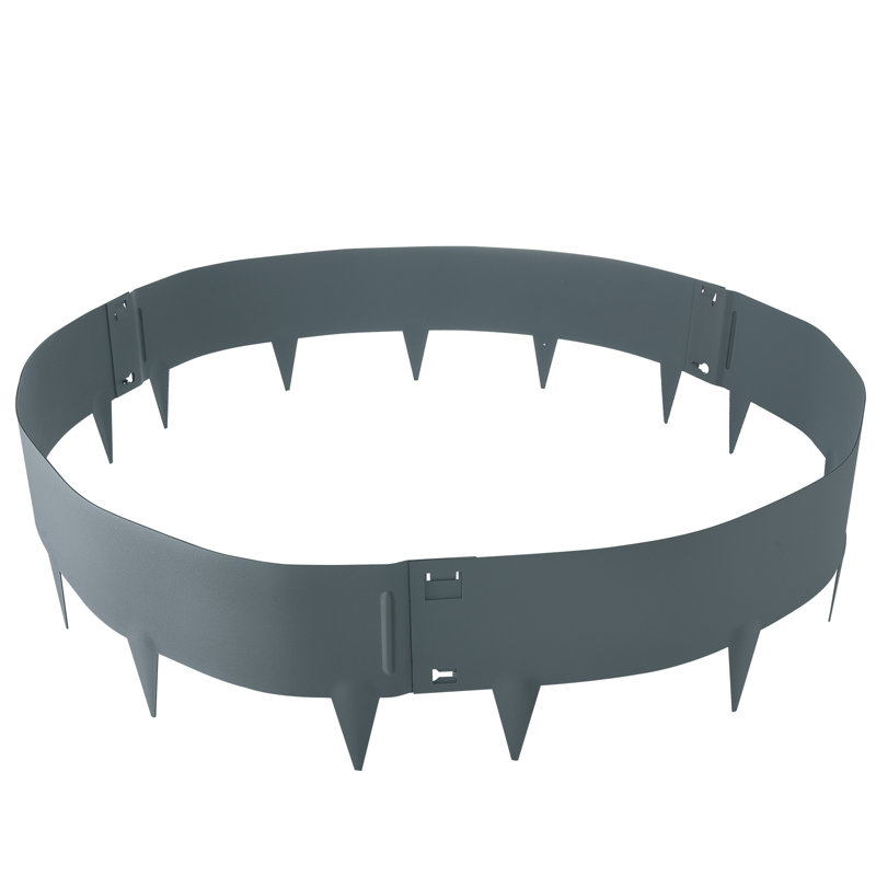 Dark Gray Steel Flexible Garden Landscape Edging Set