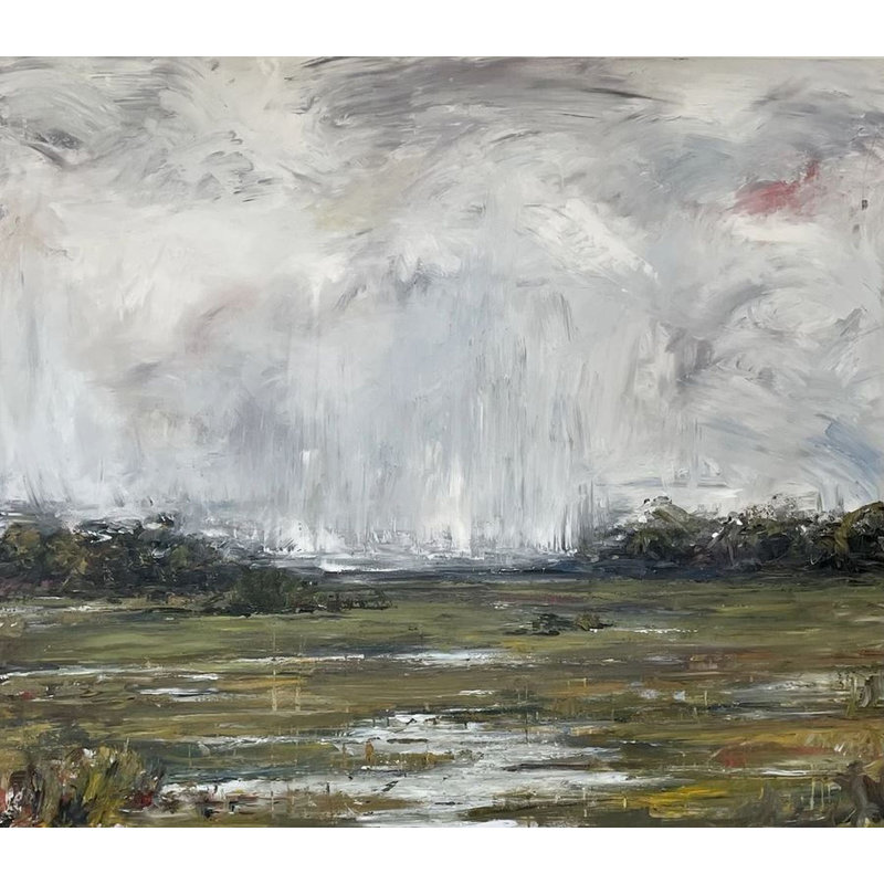 On The Marsh On Giclee Canvas Hand Embellished Art, 30" H x 30" W x 1.5" D, Unframed