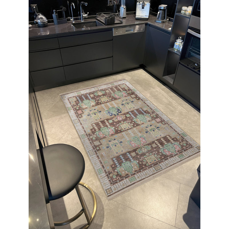 Tapis rectangulaire Xaven, Tapis de couloir 4 pi x 8 pi 3 po