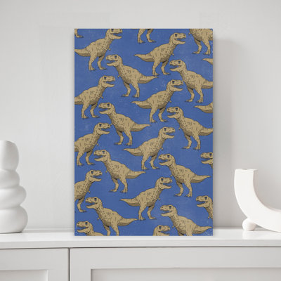 Art mural rétro, motif de dinosaures vintage