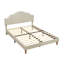 Lit plateforme Queen Size avec tête de lit réglable, revêtement en lin, style moderne et épuré, beige