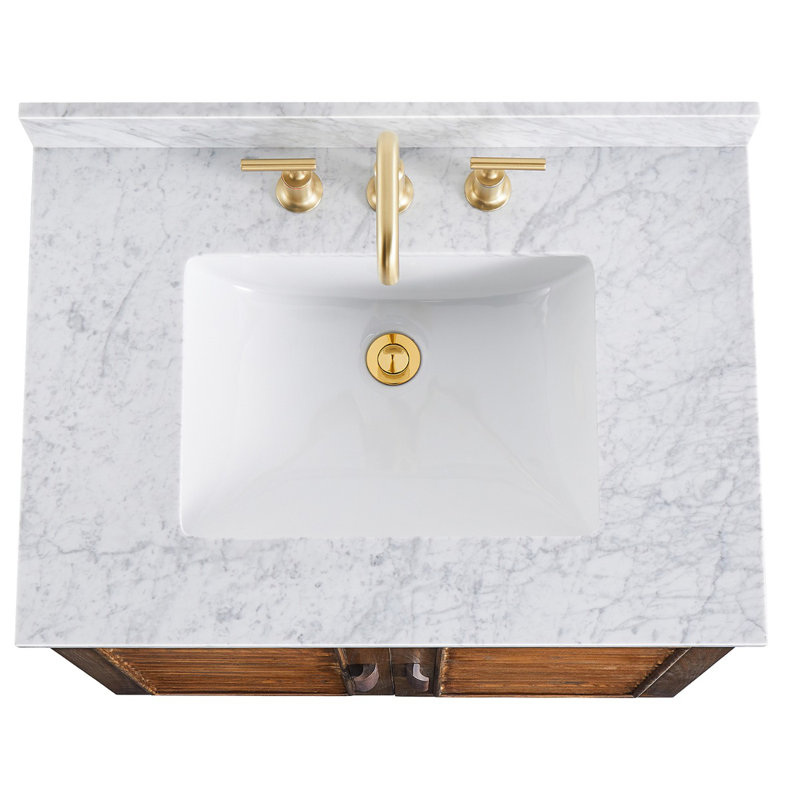Lowell 30" Freestanding Standard Single Bathroom Vanity with Top, Carrara Marble
