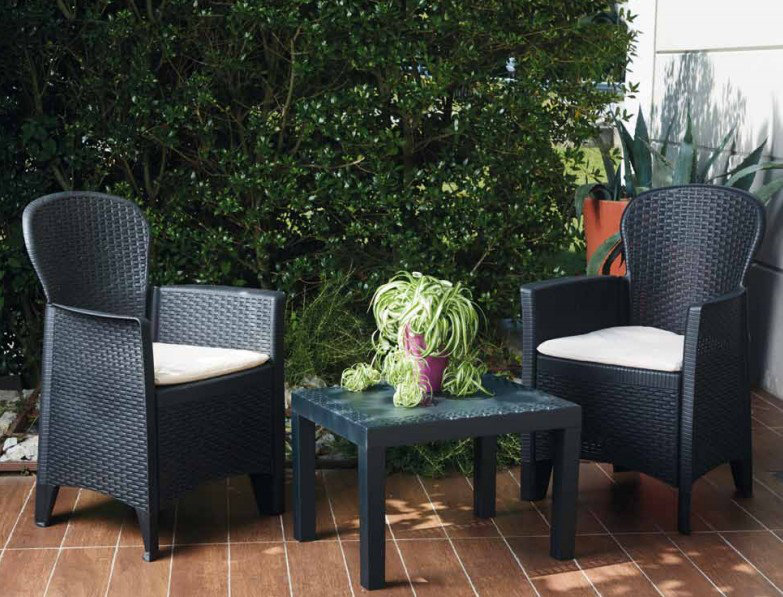 Dilana 2 Seater Rattan Conversation Set, White, White