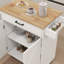 Chariot pour îlot de cuisine avec tablettes réglables, porte-serviettes et assaisonnement - roulement blanc
