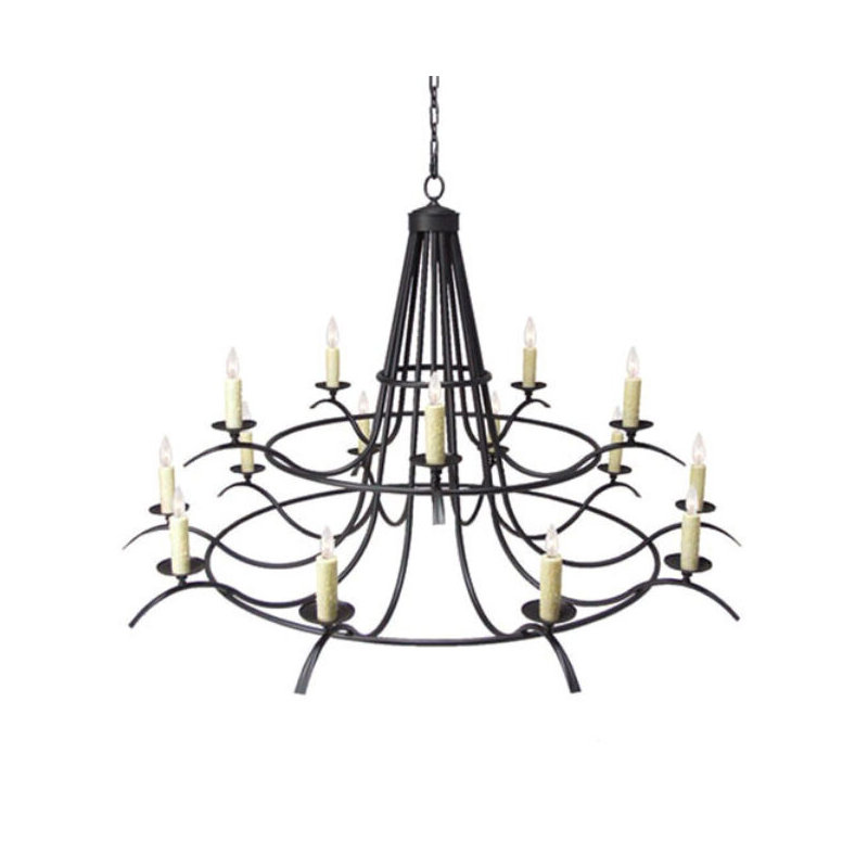 Octavia 15 - Light Chandelier, No Shade, Blackwash