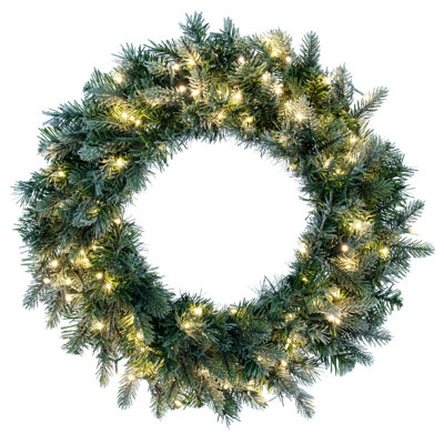 Faux Lighted Fir 24'' Wreath