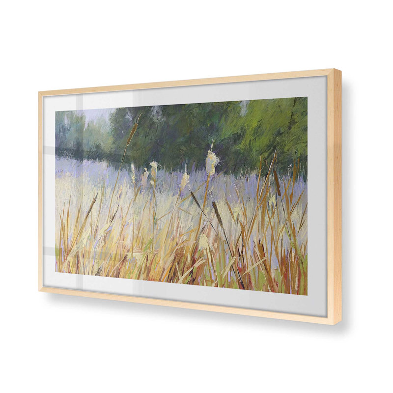 «Whispering Reeds», impression encadrée sur papier par Carol Strock Wasson, Érable brut, H 13 po x l 17 po x P 1,25 po