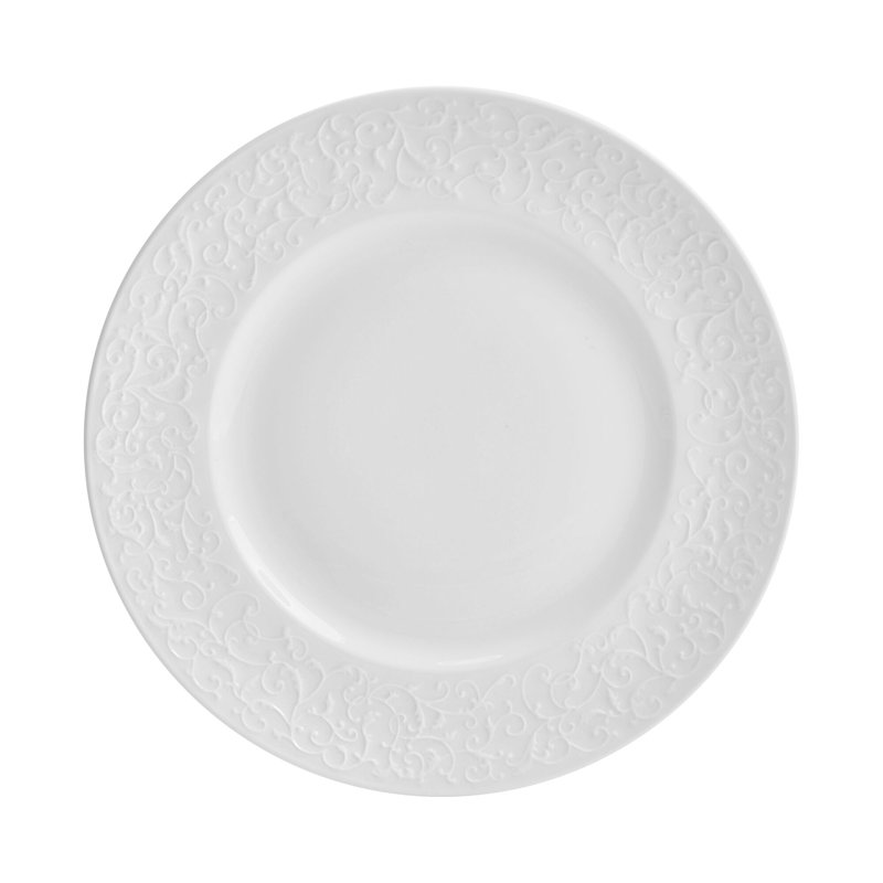 Embossed Parchment 18-Piece Chip-Resistant Bone China Dinnerware Set, Service for 6
