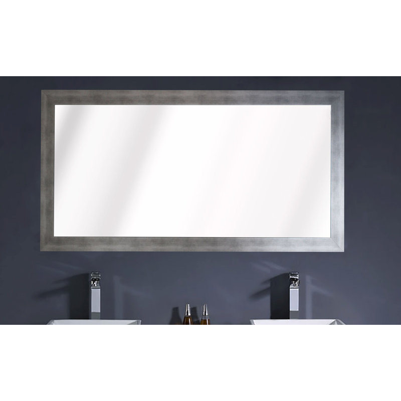 Alizeh Wood Flat Mirror, 65.5" H x 30.5" W, Matte Silver