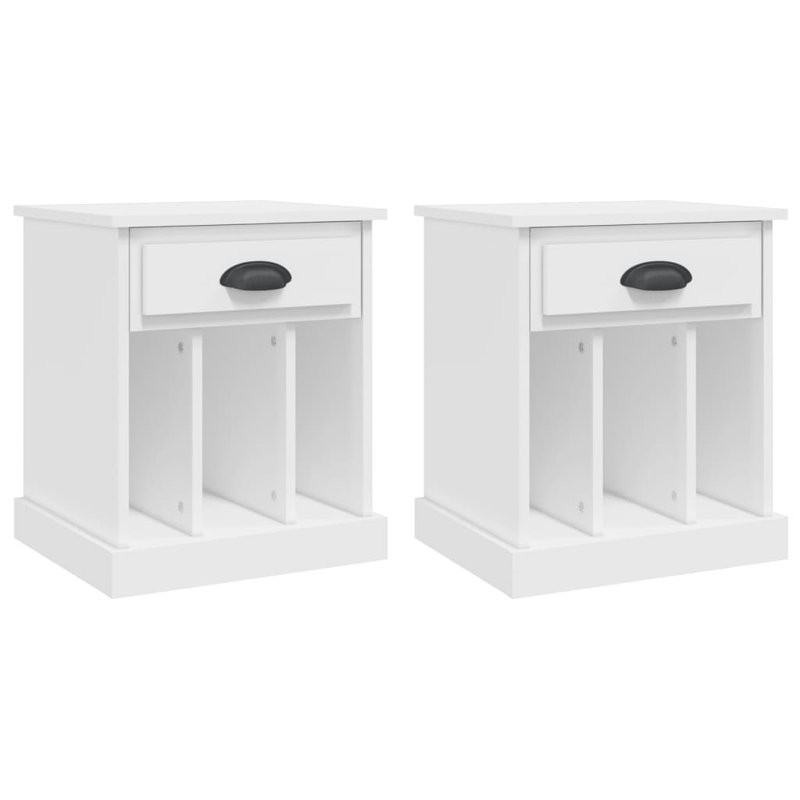 Pilot 1 Drawer Bedside Table, Set of 2, White