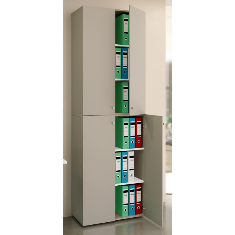 Amaurys Storage Cabinet, Grey/Brown/Blue