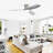 52 Inch Flush Mount Ceiling Fan With Dimmable Led Light 3 ABS Fan Blades Reversible DC Motor For Living Room