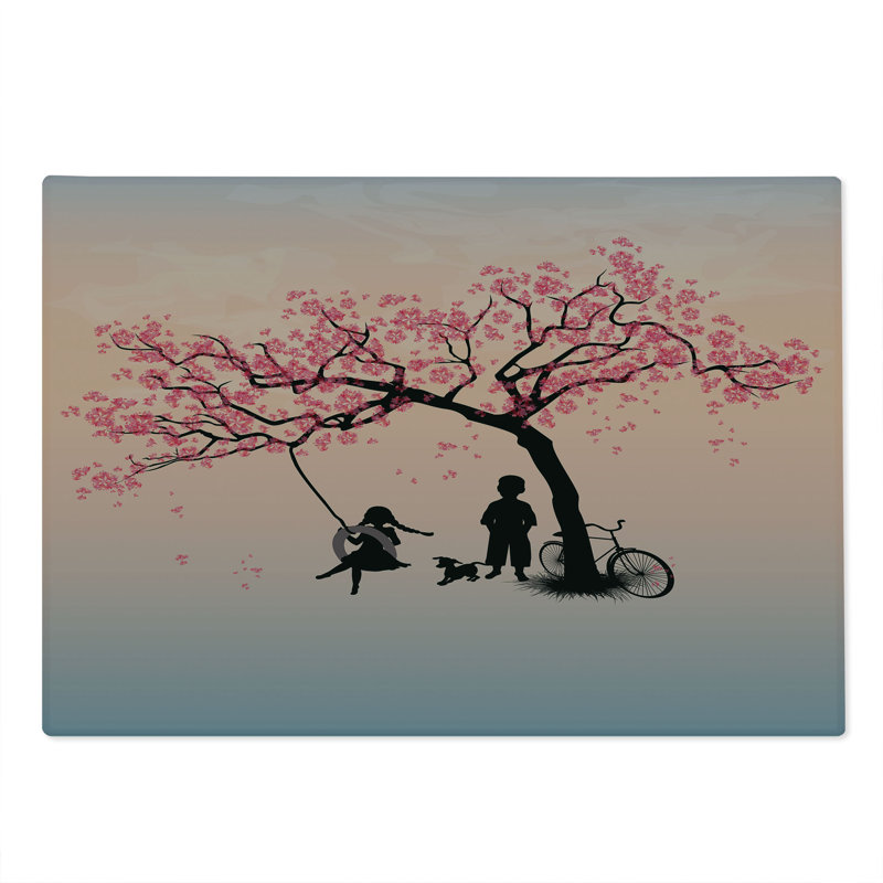 Planche à découper Ambesonne rose grande taille printemps fleur rose noir