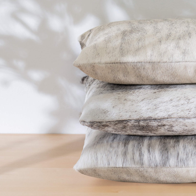 Light Brindle Cowhide Throw Pillow