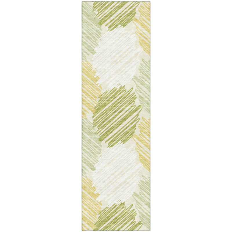 Premium Machine Washable Lonon AMF1942 Geometric Rug, Runner 2'3" x 7'6"
