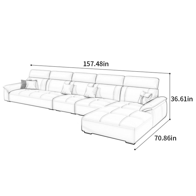 Moyne, H 36,61 po x l 157,48 po x P 70,86 po