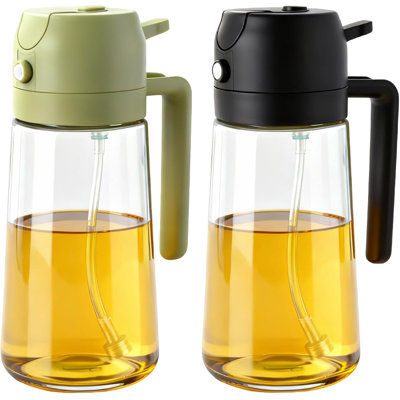 Lot de 2 vaporisateurs d'huile en verre pour la cuisson, 470 ml (16 oz), accessoire de cuisine pour friteuse à air chaud et salades.