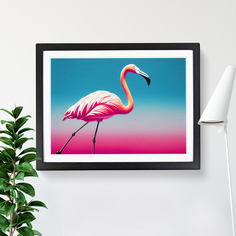 Flawless Flamingo - Single Picture Frame Print, Black Framed, 34cm H x 46cm W x 2cm D