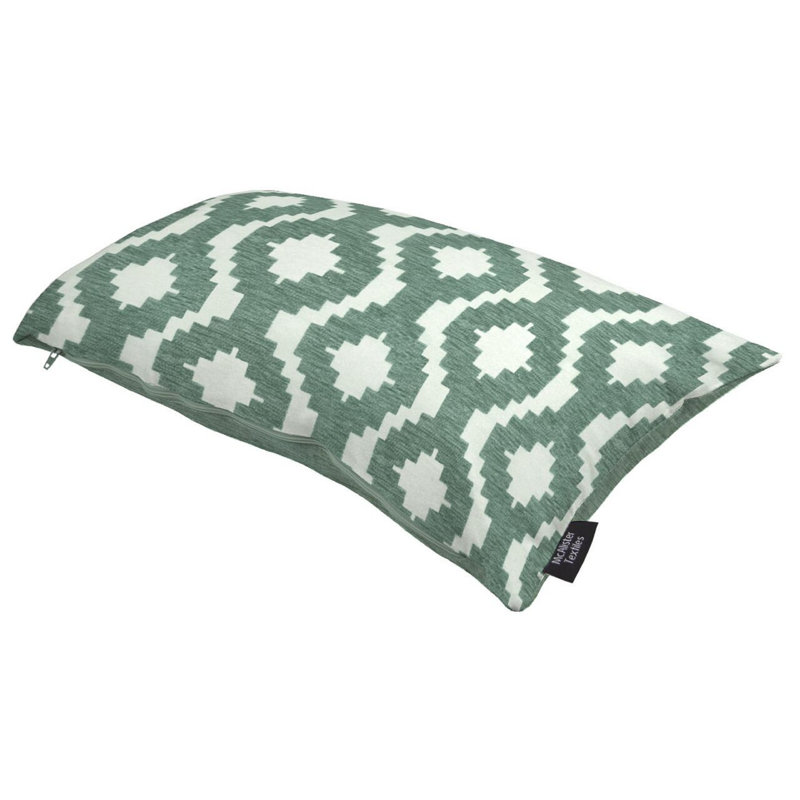 Thaddeus Geometric Rectangular Cushion, Duck Egg Blue, 30 x 50cm