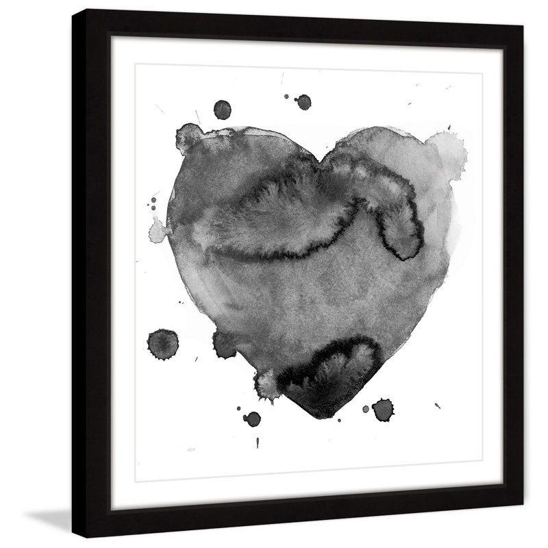 « cœur of sadness », impression sur papier, H 12 po x l 12 po x P 1,5 po, Cadre noir