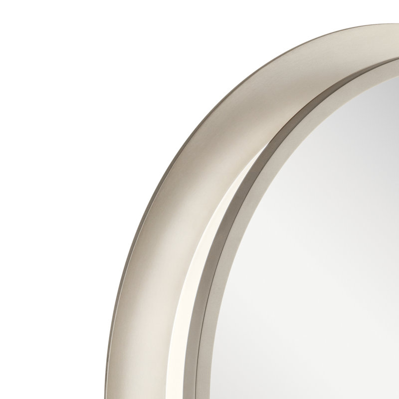 Metal Flat Mirror, 34" x 34", Satin Nickel