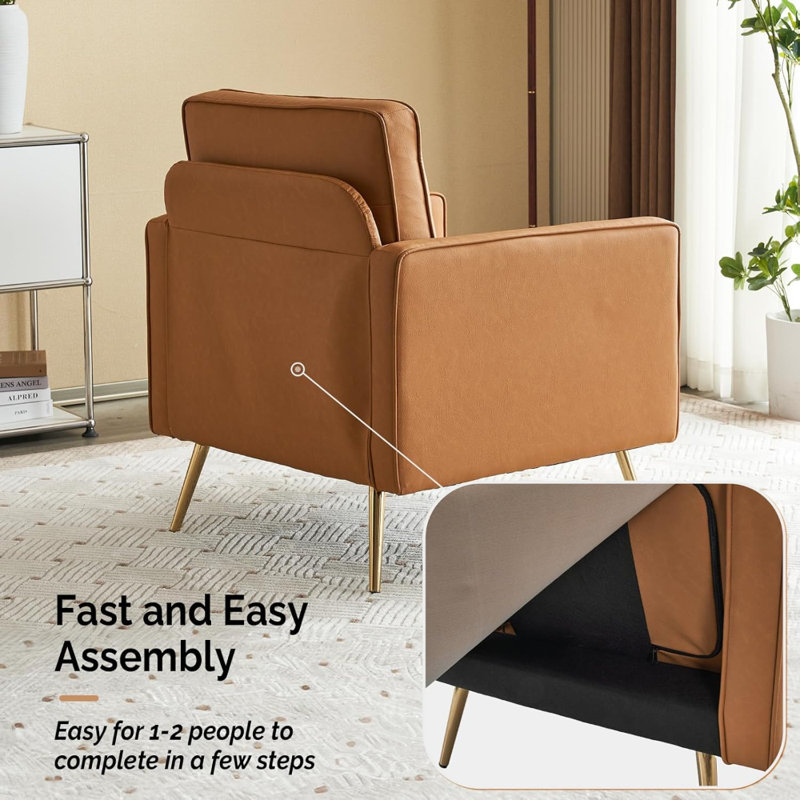 Fauteuil d'appoint moderne en similicuir