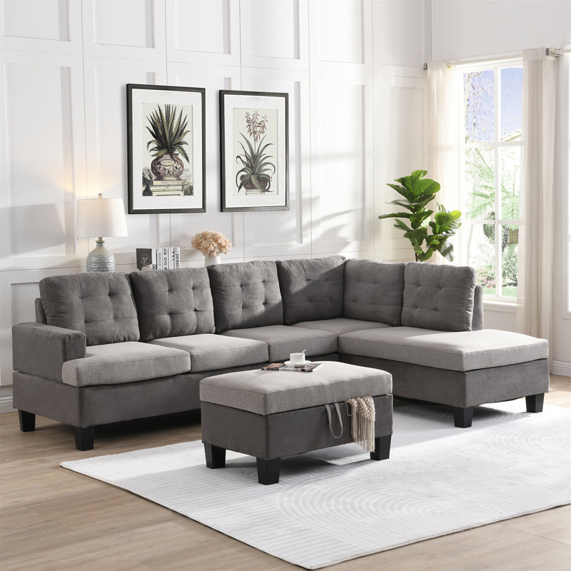 Canapé modulaire 2 pièces Dudziak, Grey Linen