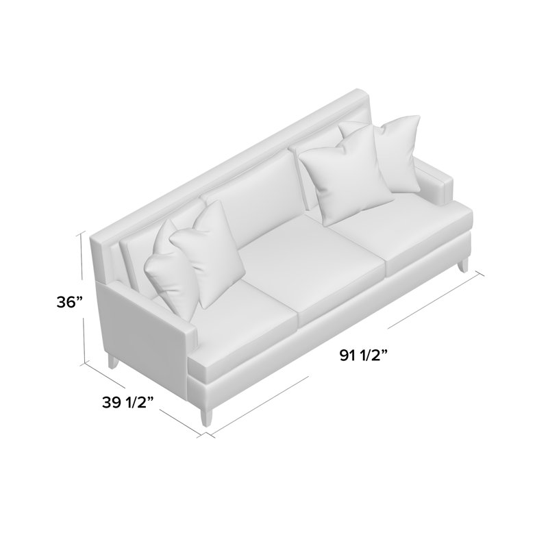 Addison Upholstered 91.5'' Sofa, Cream Linen 1429-002, Antique Gold