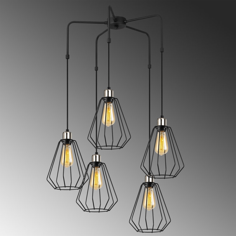 Luminaire suspendu géométrique à 5 lumières Epsom