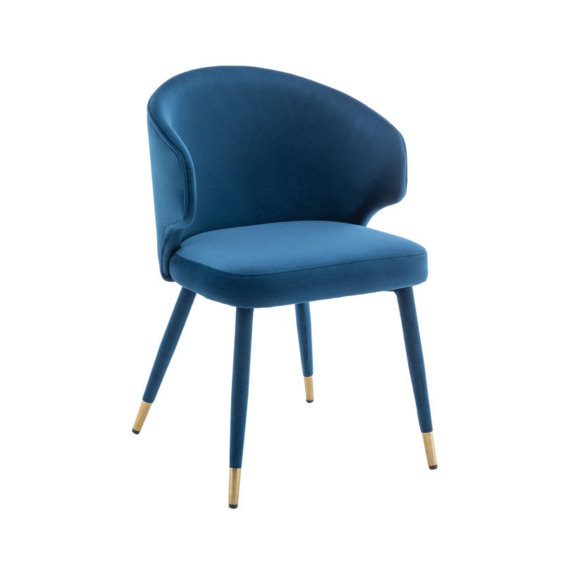 Chaise de salle à manger rembourrée Sumiko, Bleu