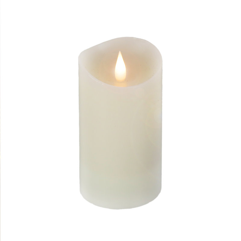 Bougie sans flamme à pilier Georgetown, H 7 po x l 3 po x P 3 po, Ivoire