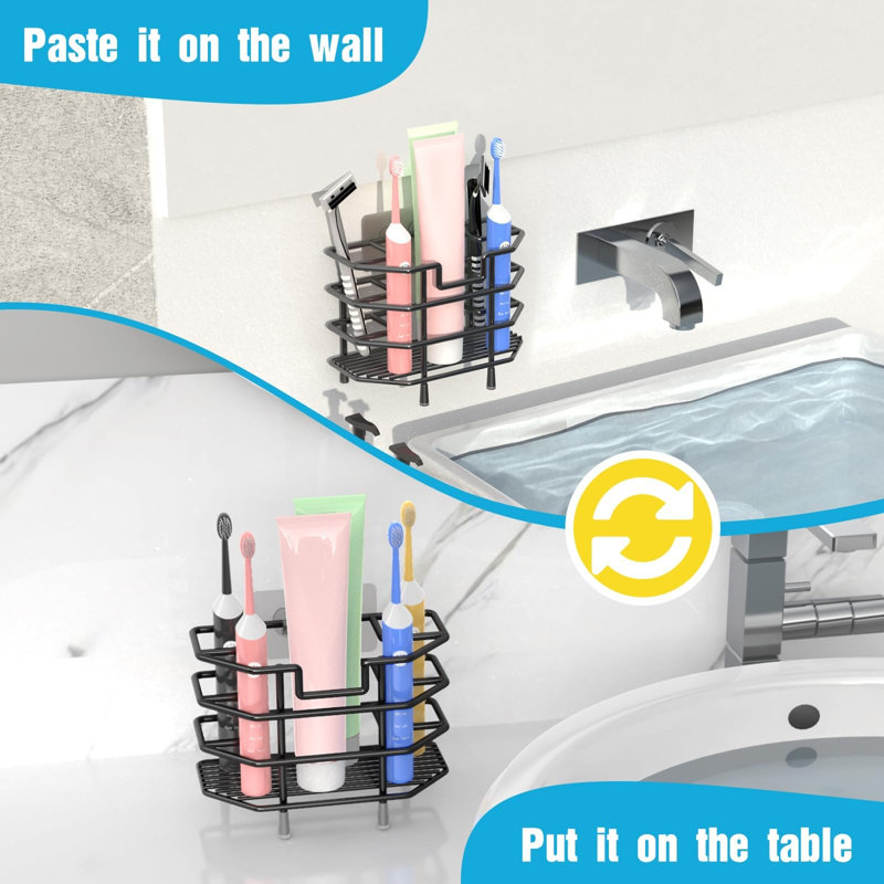 Ensemble de rangement pour salle de bain en acier inoxydable - efficace, durable et peu encombrant