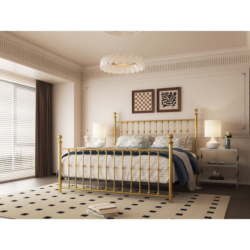104 Palisade Bed | Complete Standard, King, Natural Brass