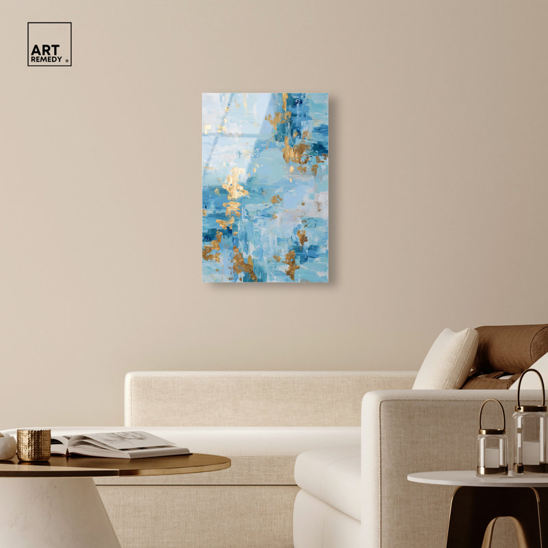 Décoration murale imprimée en acrylique «Gilded Ocean III» par Art Remedy, prête à être suspendue, 24 x 36, H 36 po x l 24 po