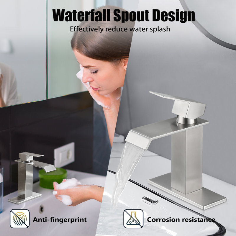 Single Hole Bathroom Faucet, Brushed Nickel