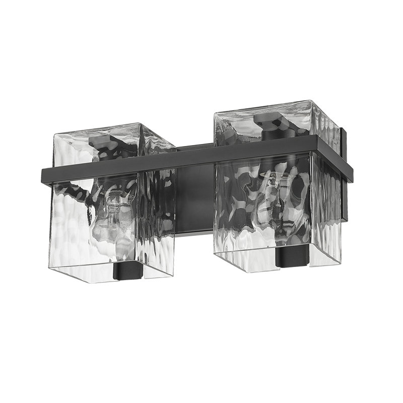 Éclairage pour meuble-lavabo Arene, 7"H x 14.25"W x 5.5"D, Noir mat, 2 Lights