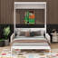 Lit escamotable Murphy avec conception murale et coussin confortable-413840313-423706682