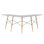 Bureau en coin en L Mid-Century moderne avec plateau gris clair, pieds fuselés en bois et supports en métal noir