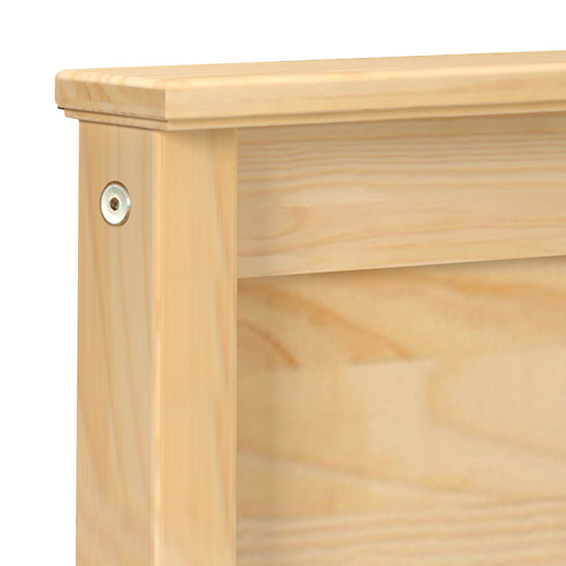 Lit en bois massif Rosenthal, Naturel, Double