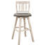 Chaise de salle à manger à hauteur de comptoir de 2, en bois d'hévéa massif, salle à manger rustique avec pivot à 360 degrés et dossier à lattes verticales, pivotant à 360 °, dossier, Vigor-1089482547-1089482544