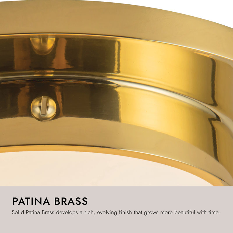 Mineral 8-in Brass Flush Mount, Oil Rubbed Bronze, Opal Glass